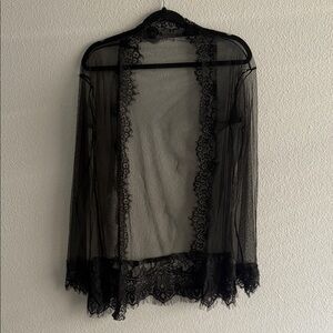 Elegant Black Lace Kimono Robe size XS/S